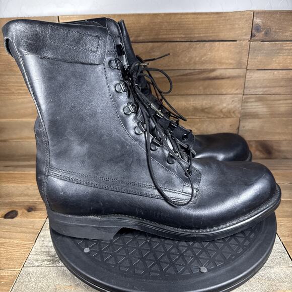 Addison Shoe Co. Steel Toe Men’s Size 9D Military Combat Black Boots USA Made - Picture 1 of 10